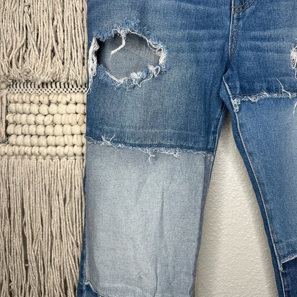 SneakPeek Patchwork Distressed Blue Jeans - Picture 6 of 6